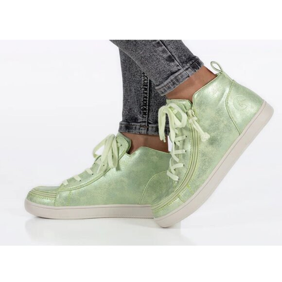 NEW Billy Footwear Women Sneaker Mid Top Zip Up Green Adaptive Size 9.5 W KF26 - Picture 1 of 5